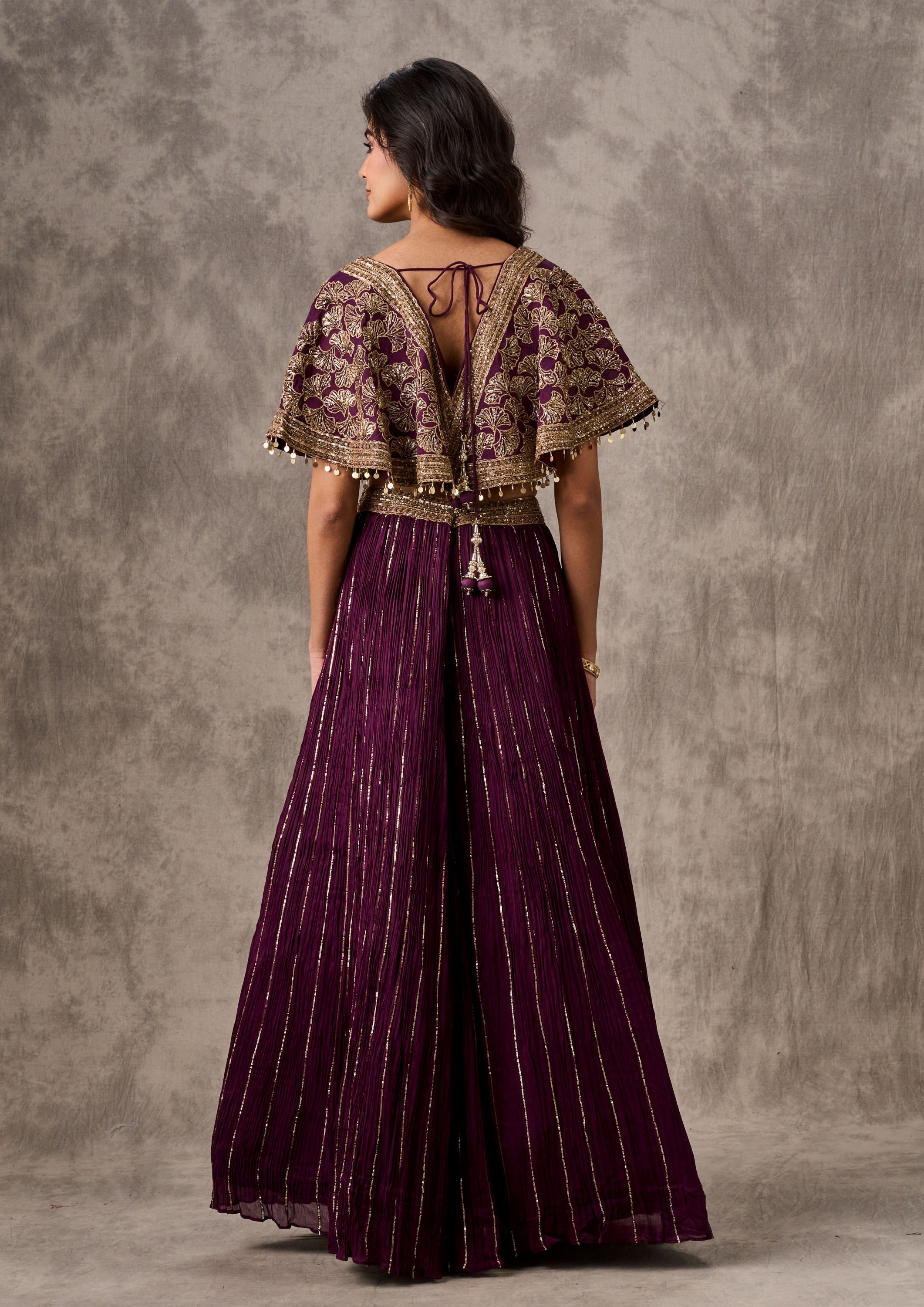 Twamev Women Wine Extravaganza Chiffon Lehenga