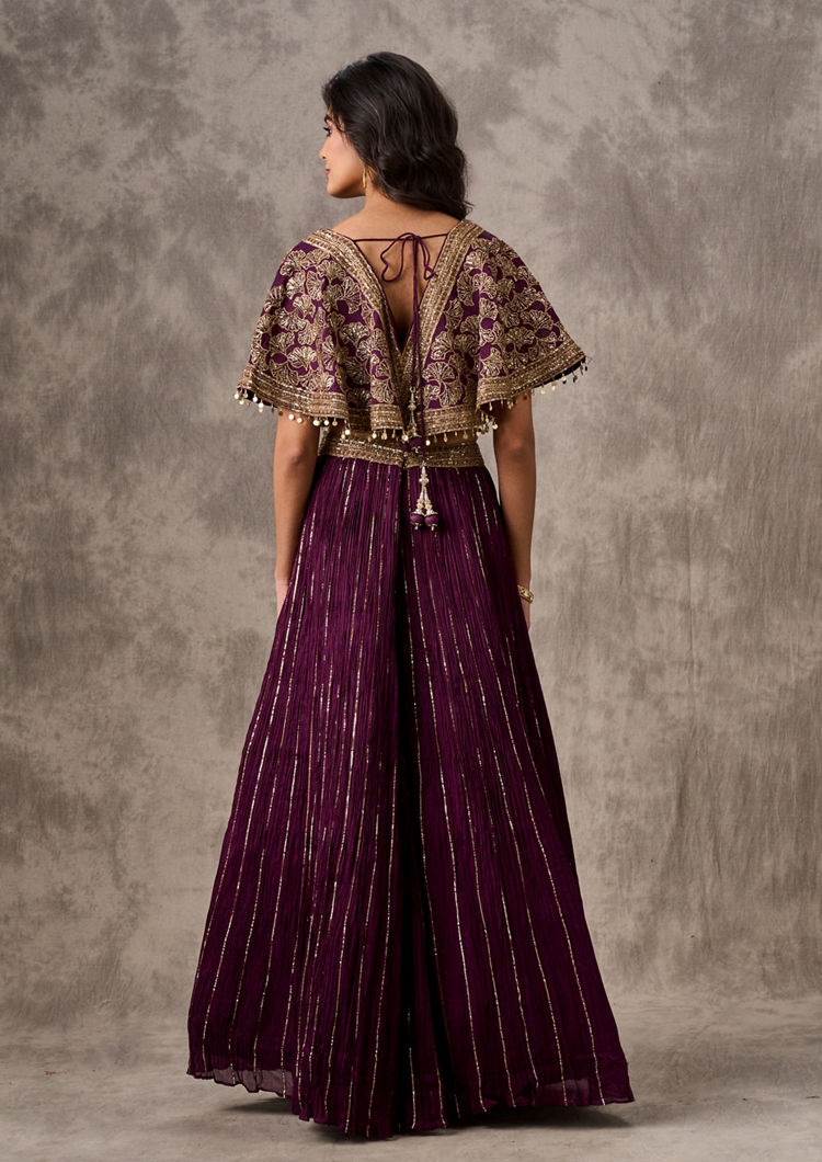 Twamev Women Wine Extravaganza Chiffon Lehenga