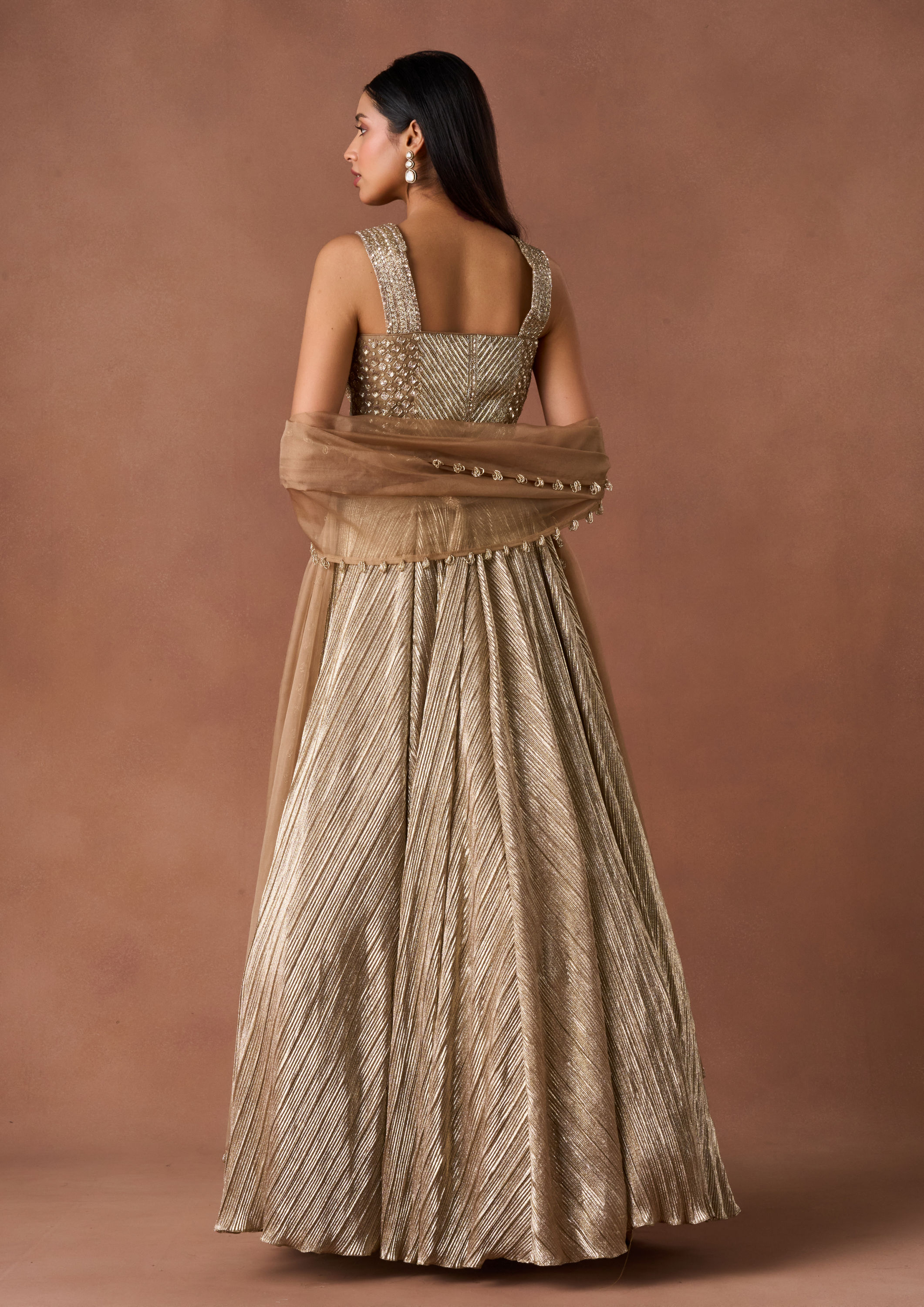 Twamev Women Grey Textured Lehenga