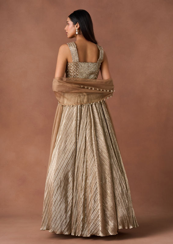Twamev Women Grey Textured Lehenga