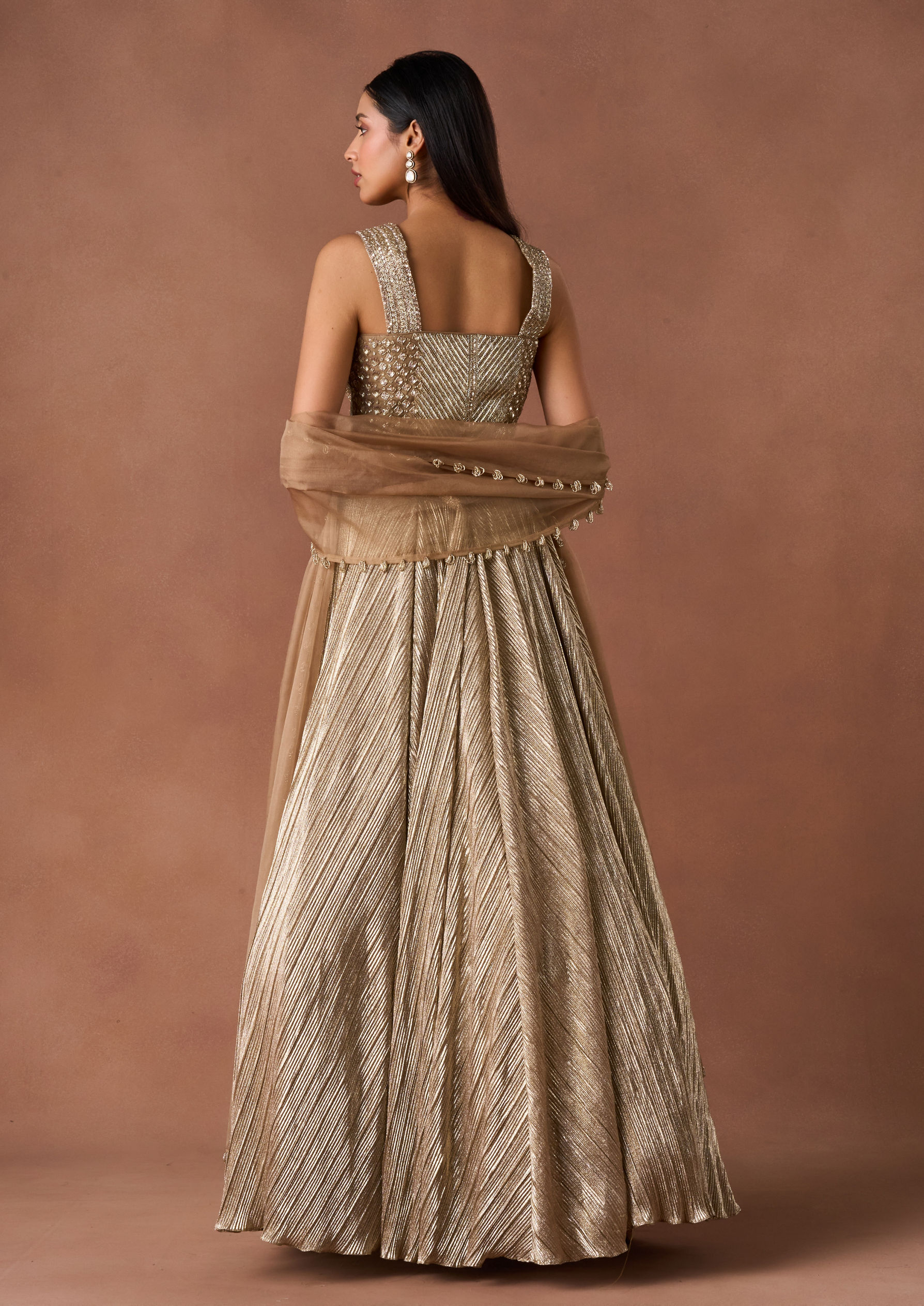 Twamev Women Grey Textured Lehenga