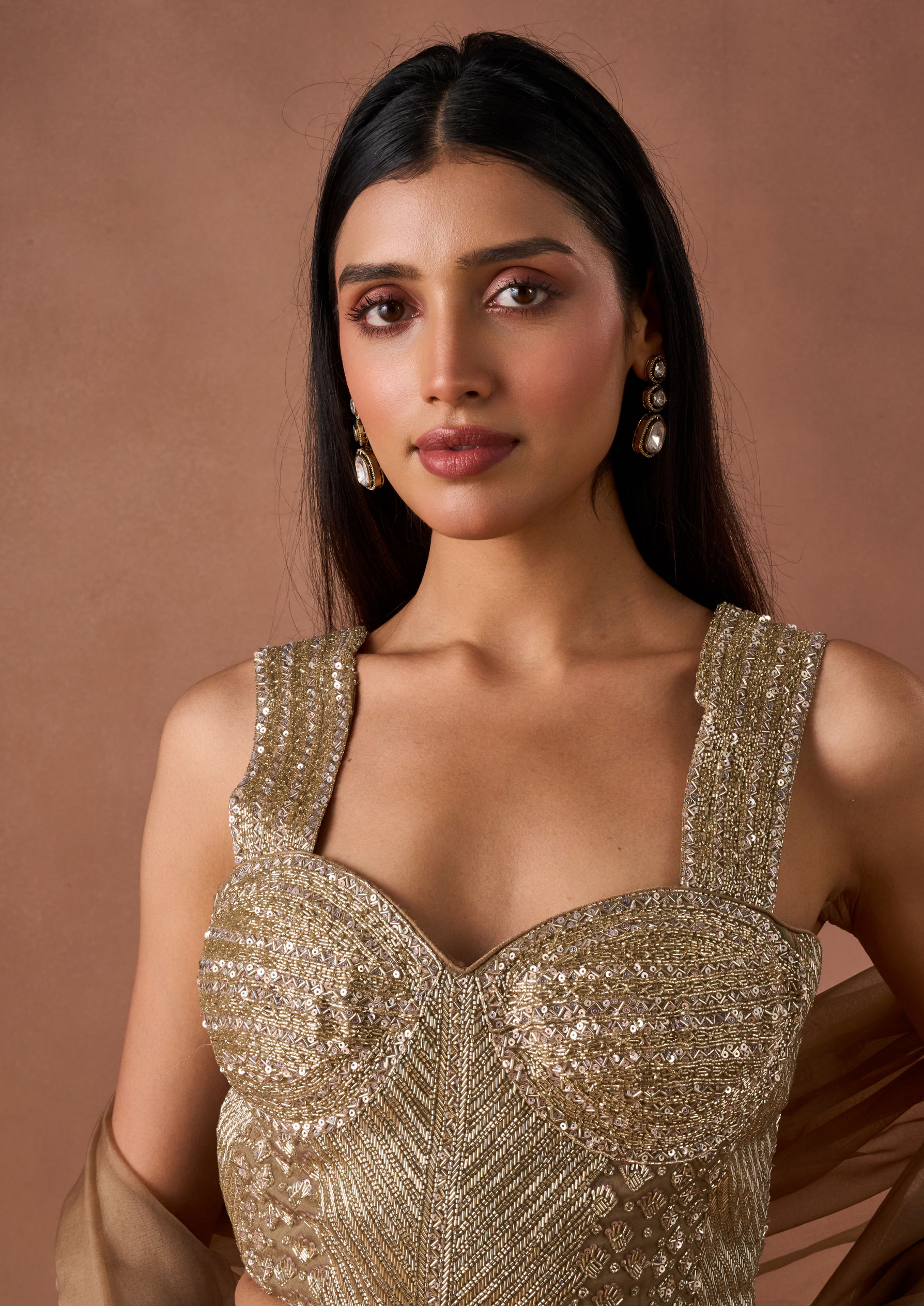 Twamev Women Grey Textured Lehenga