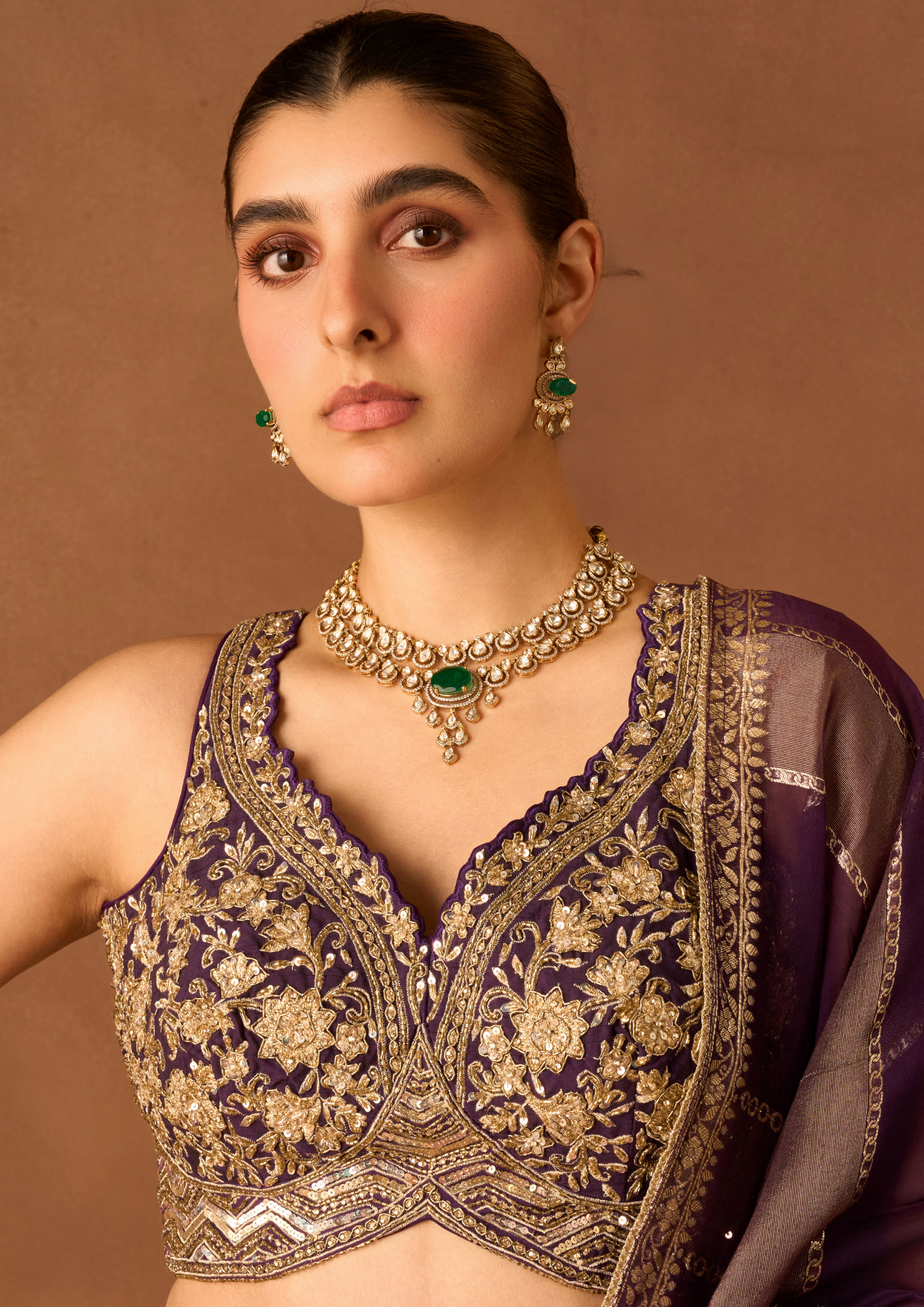 Twamev Women Purple Art Silk Lehenga with Embroidery