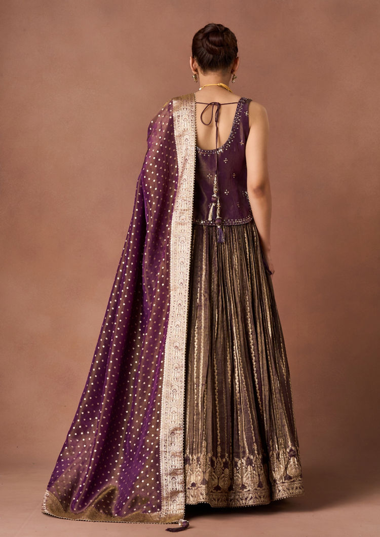 Twamev Women Royal Purple Sequin Lehenga