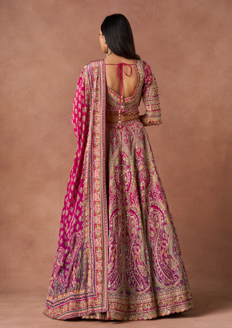 Twamev Women Rani Purple Embroidered Lehenga