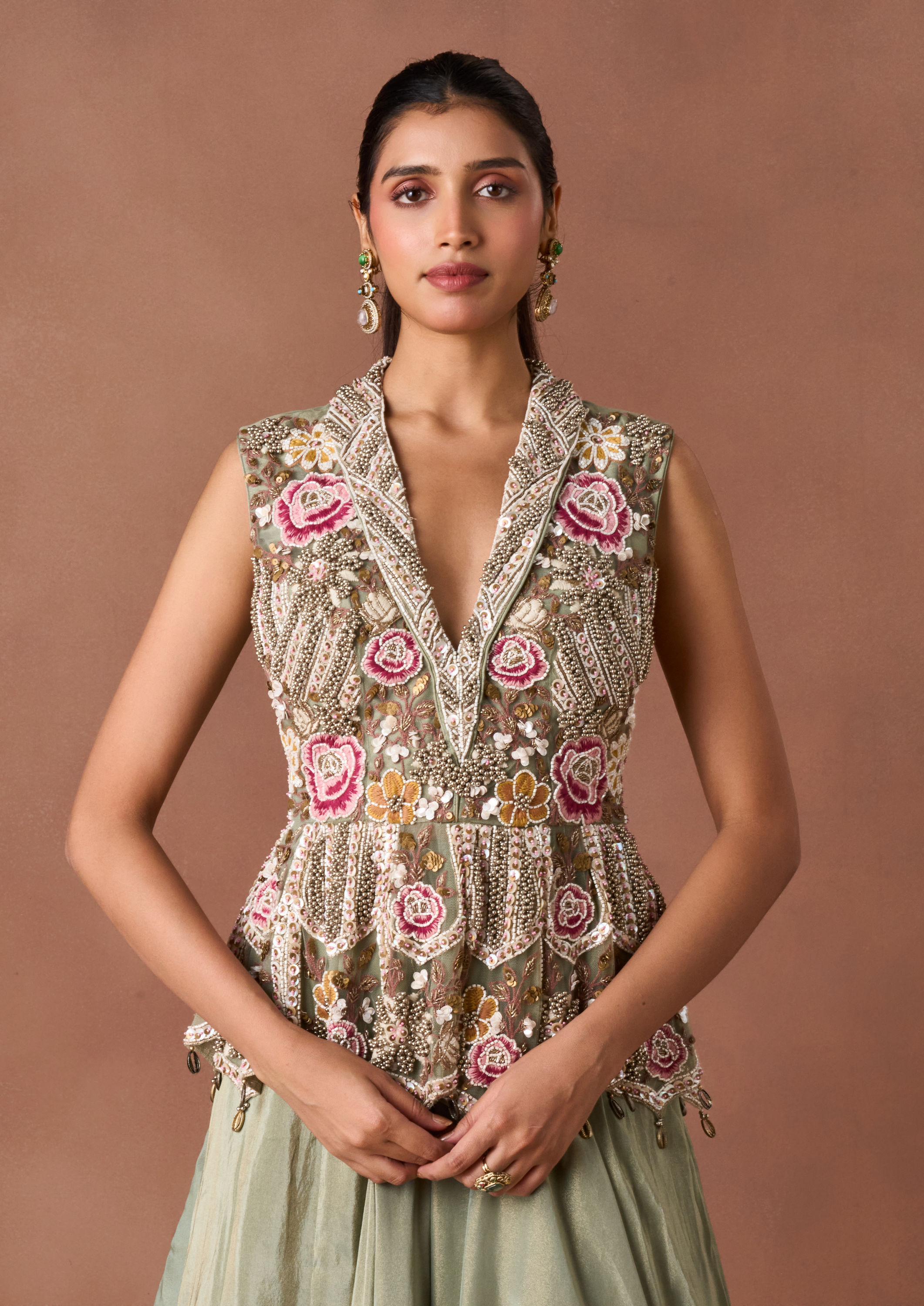 Twamev Women Green Art Silk Lehenga Set