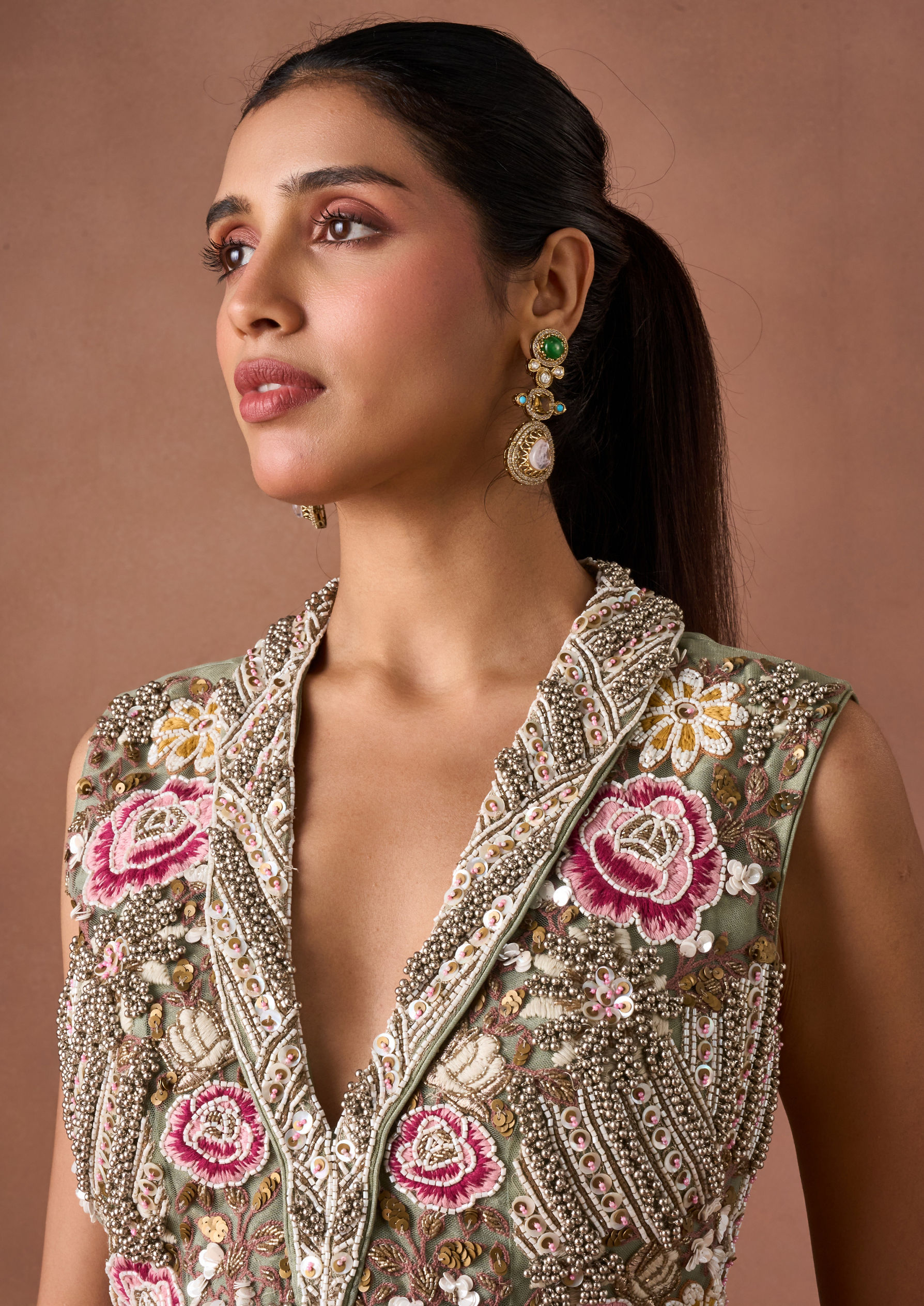 Twamev Women Green Art Silk Lehenga Set