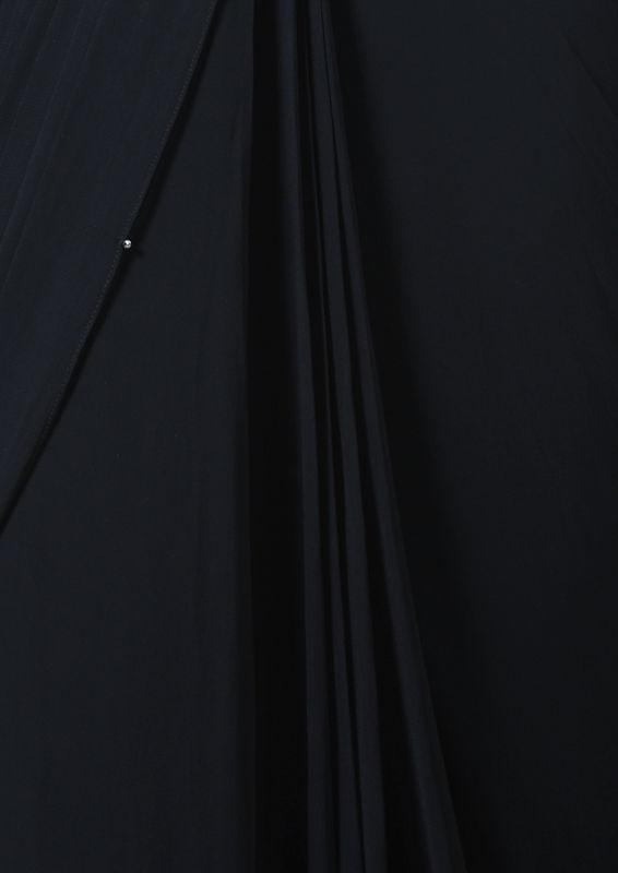 Twamev Women Boho Glamour in Black Georgette Indo Western Saree