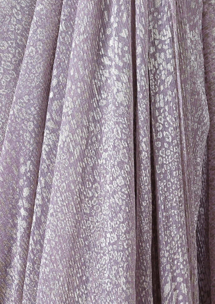 Twamev Women Majestic Purple Net Saree