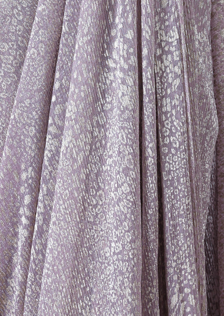 Twamev Women Majestic Purple Net Saree
