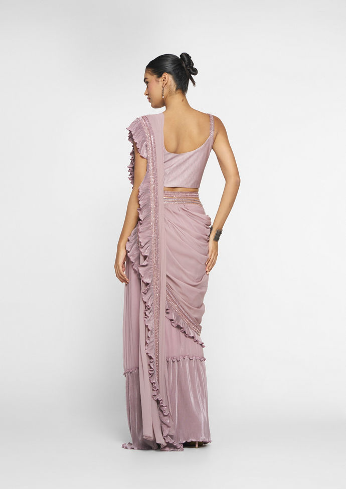 Twamev Women Radiant Purple Glamour Saree