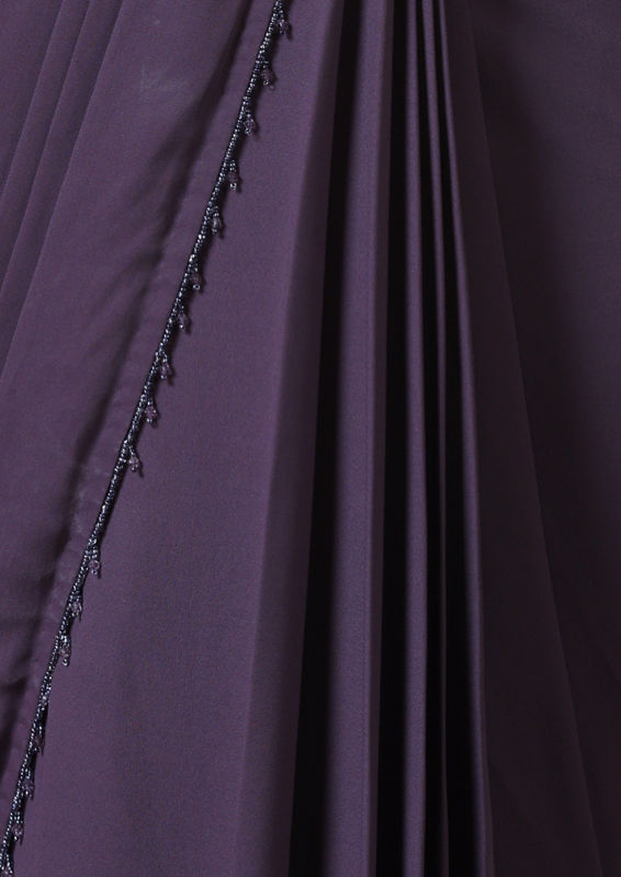 Twamev Women Royal Purple Georgette Saree