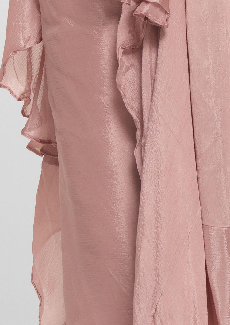 Twamev Women Dusty Pink Elegance Georgette Saree