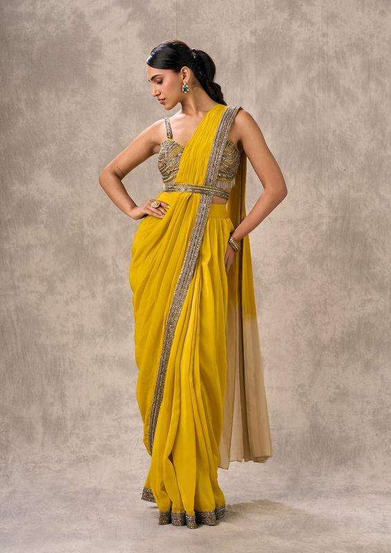 Twamev Women Green Elegance Satin Saree