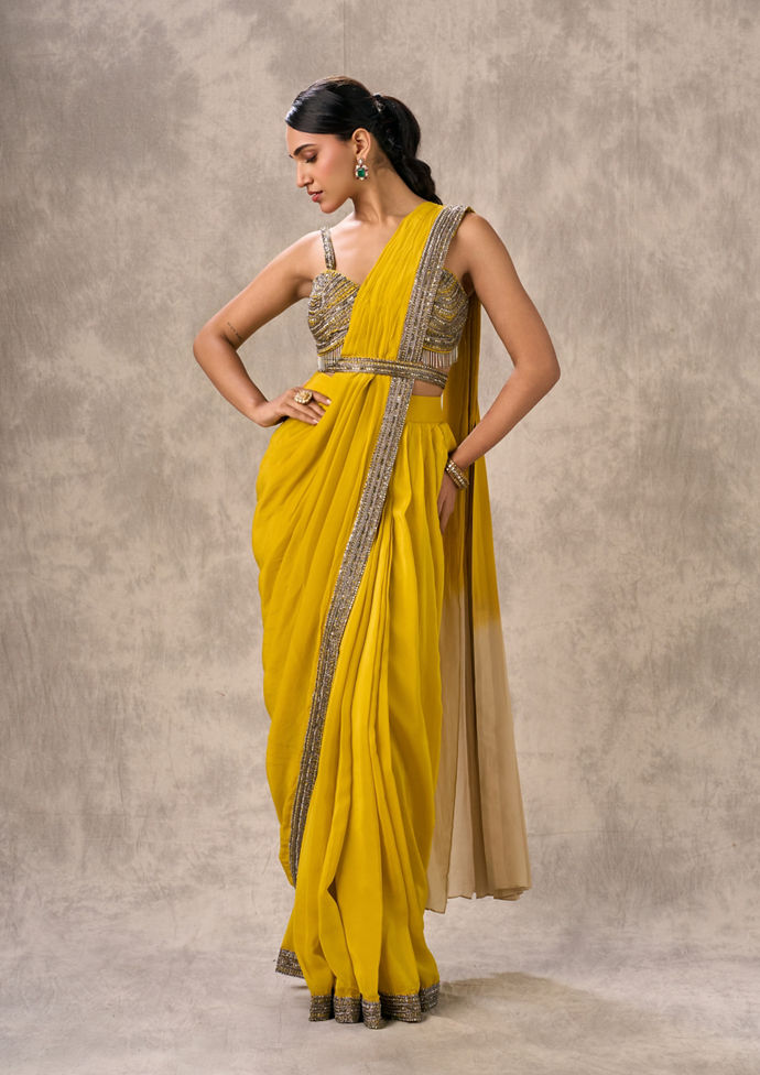 Twamev Women Green Elegance Satin Saree