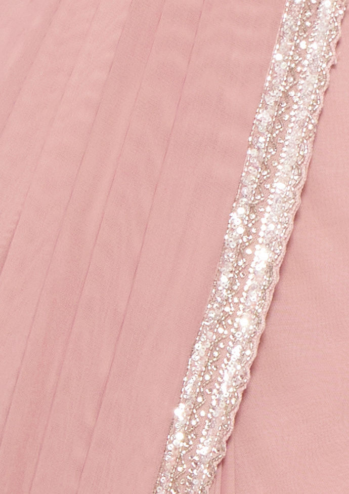 Twamev Women Dusty Pink Elegance Saree