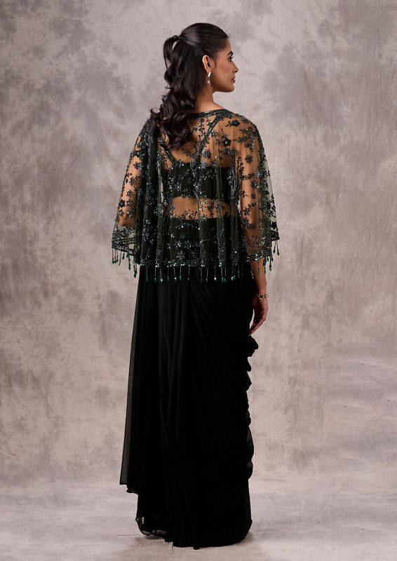 Twamev Women Emerald Elegance Georgette Saree