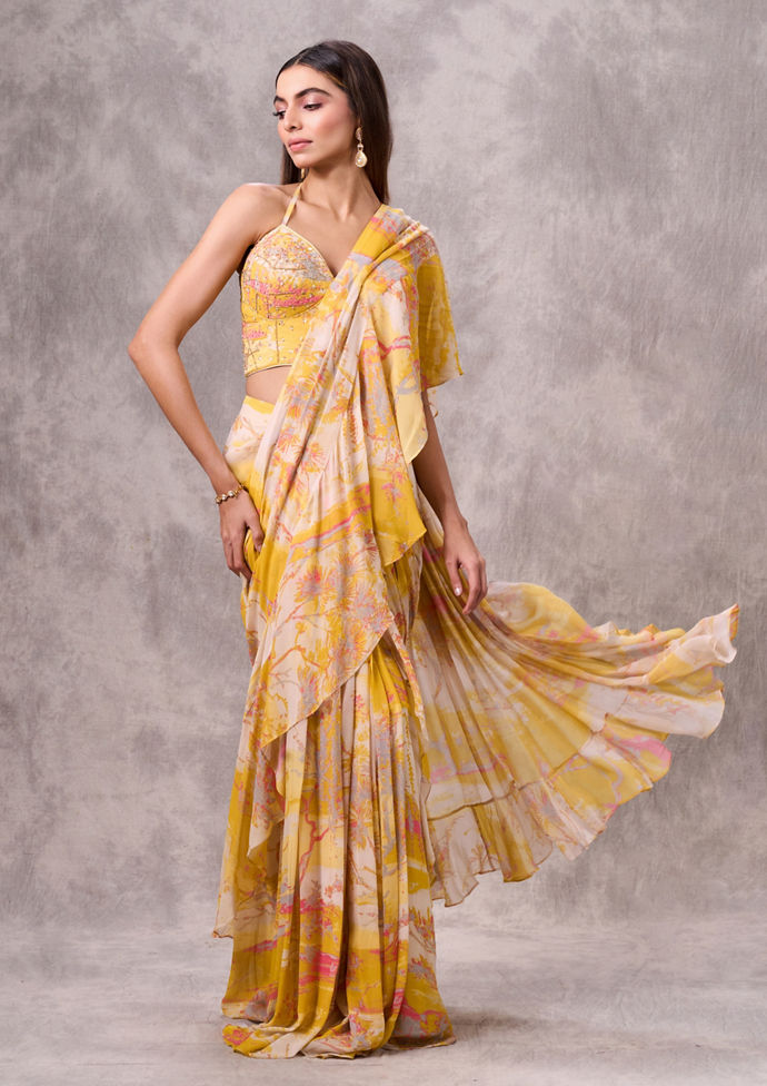 Twamev Women Sunshine Glow Georgette Saree