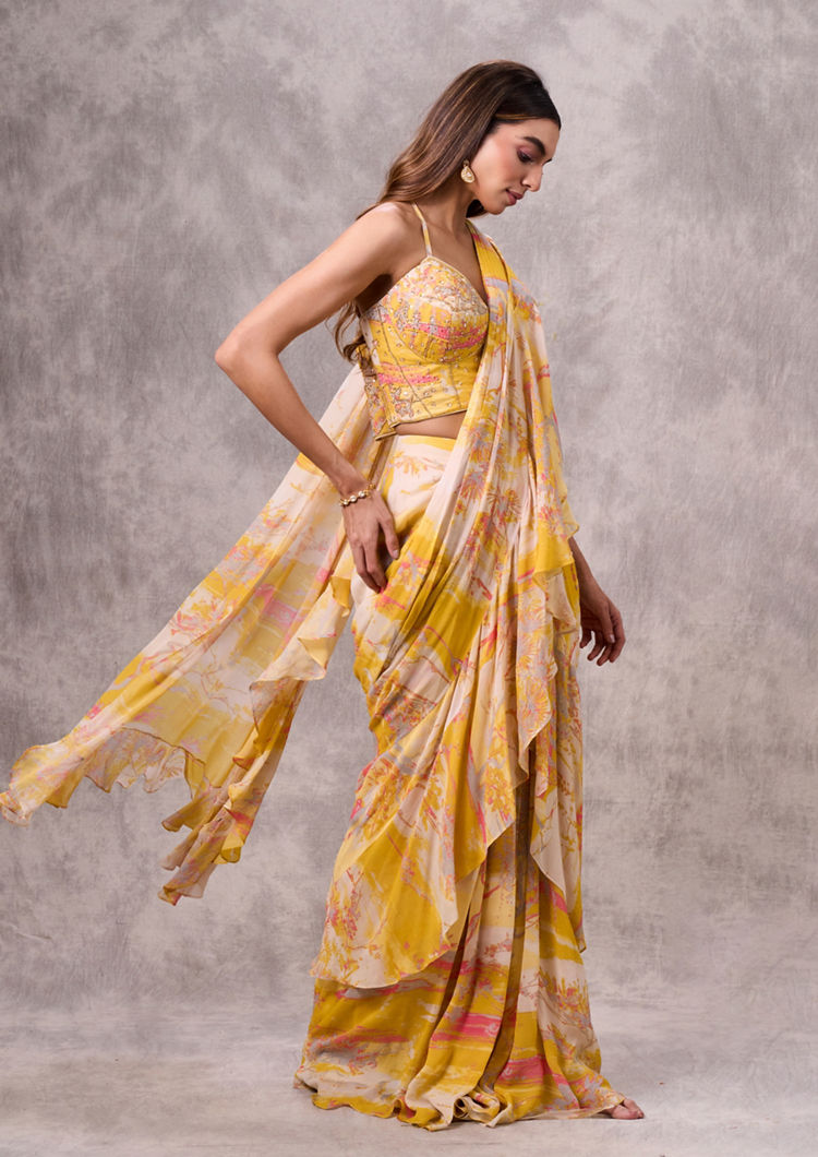 Twamev Women Sunshine Glow Georgette Saree