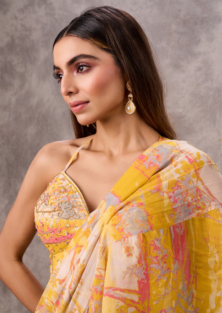 Twamev Women Sunshine Glow Georgette Saree