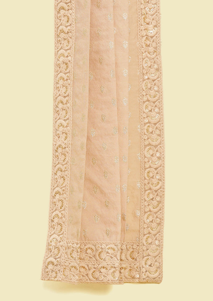 Twamev Men Elegant Pink Chanderi Dupatta