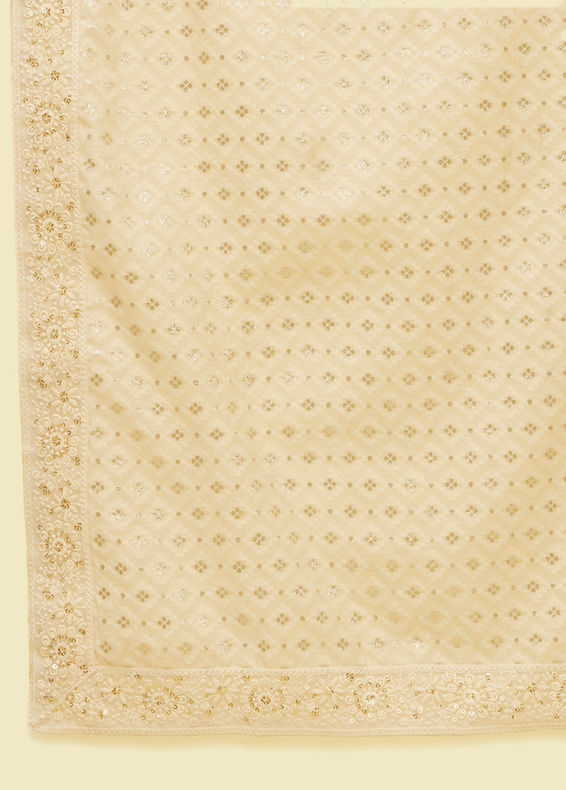 Twamev Men Cream Chanderi Dupatta