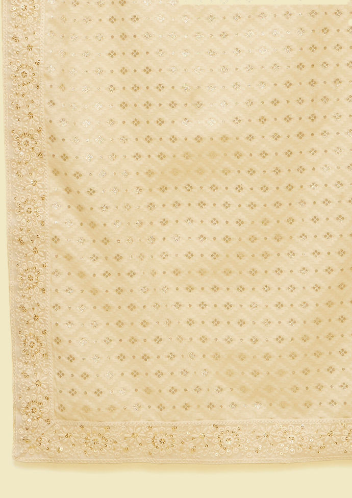 Twamev Men Cream Chanderi Dupatta