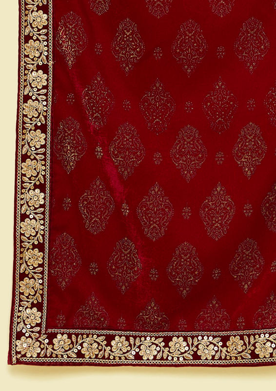 Twamev Men Elegant Maroon Velvet Dupatta