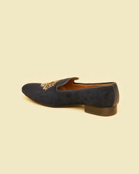 Twamev Men Elegant Dark Blue Leather Juti