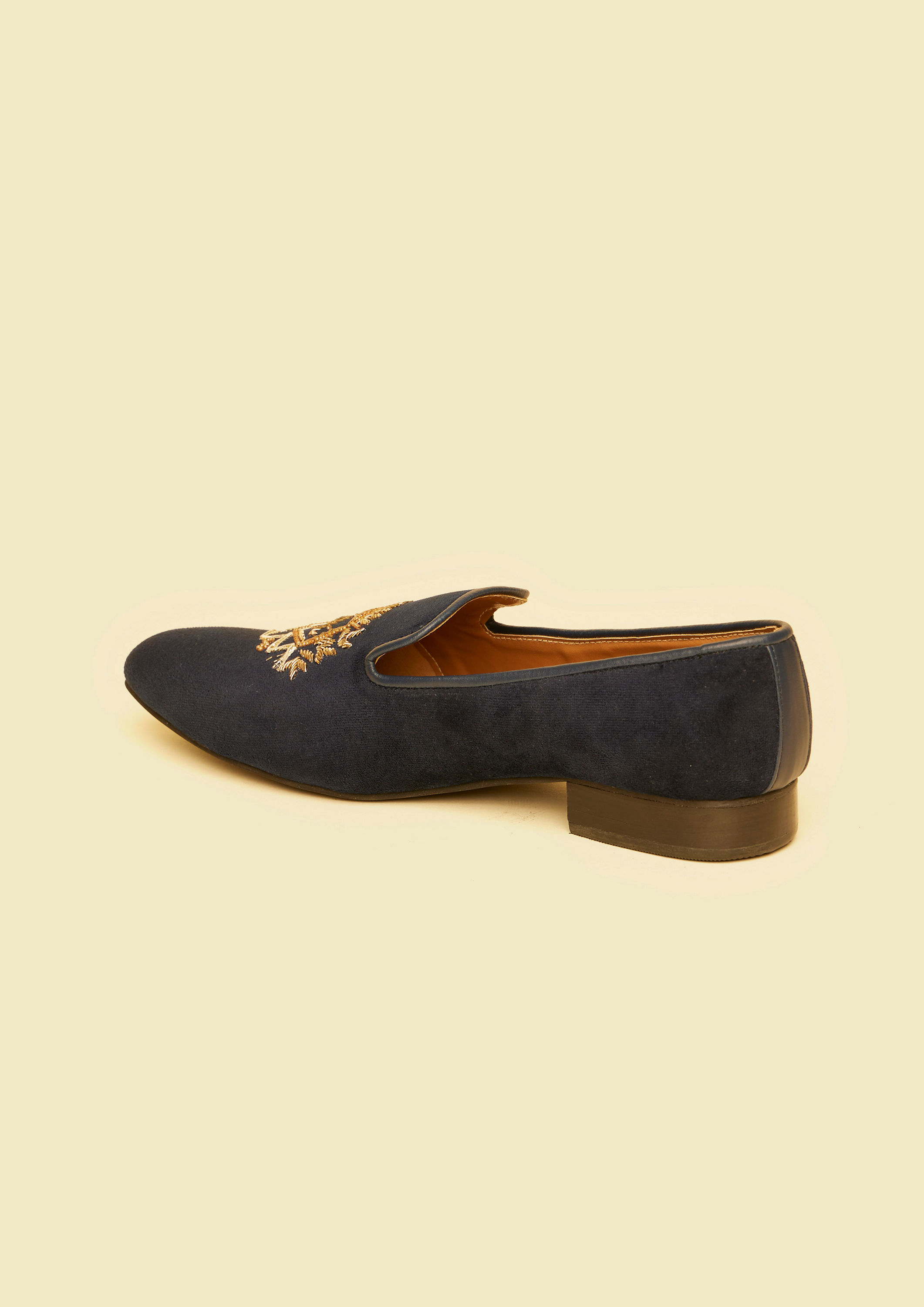 Twamev Men Elegant Dark Blue Leather Juti