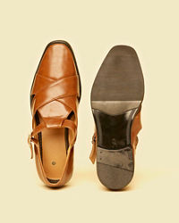 Twamev Men Brown Jooti Traditional Wear
