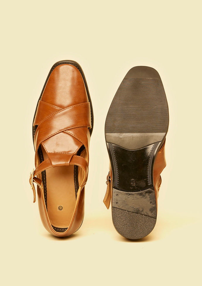 Twamev Men Brown Jooti Traditional Wear