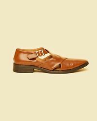 Twamev Men Brown Jooti Traditional Wear