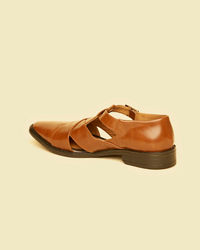 Twamev Men Brown Jooti Traditional Wear
