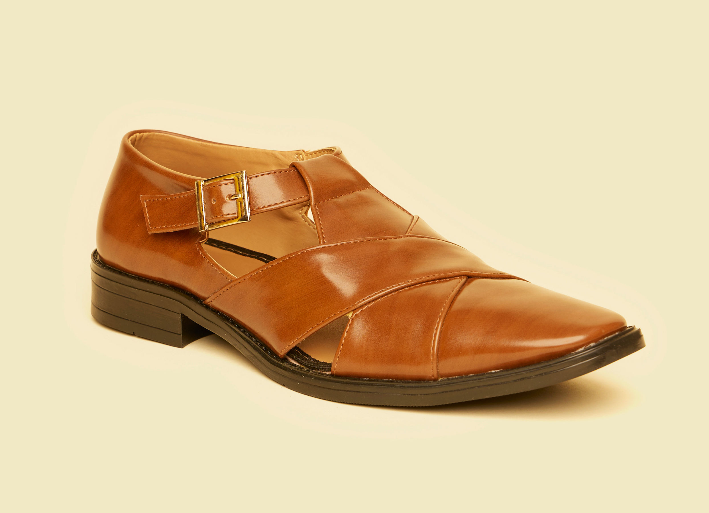 Twamev Men Brown Jooti Traditional Wear