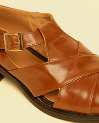 Twamev Men Brown Jooti Traditional Wear