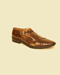 Twamev Men Dark Brown Faux Leather Jooti