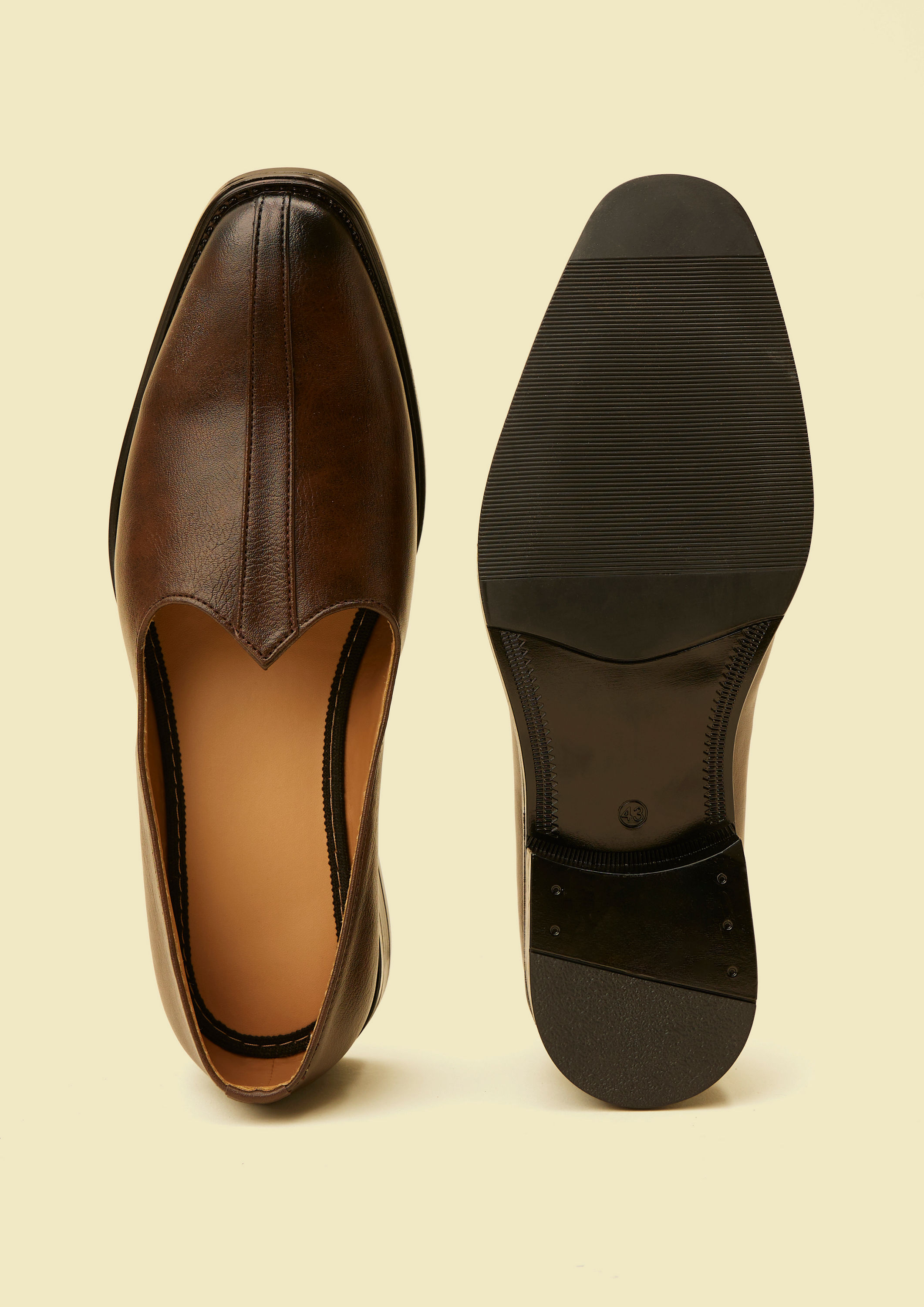 Twamev Men Brown Loafers Style Shoes
