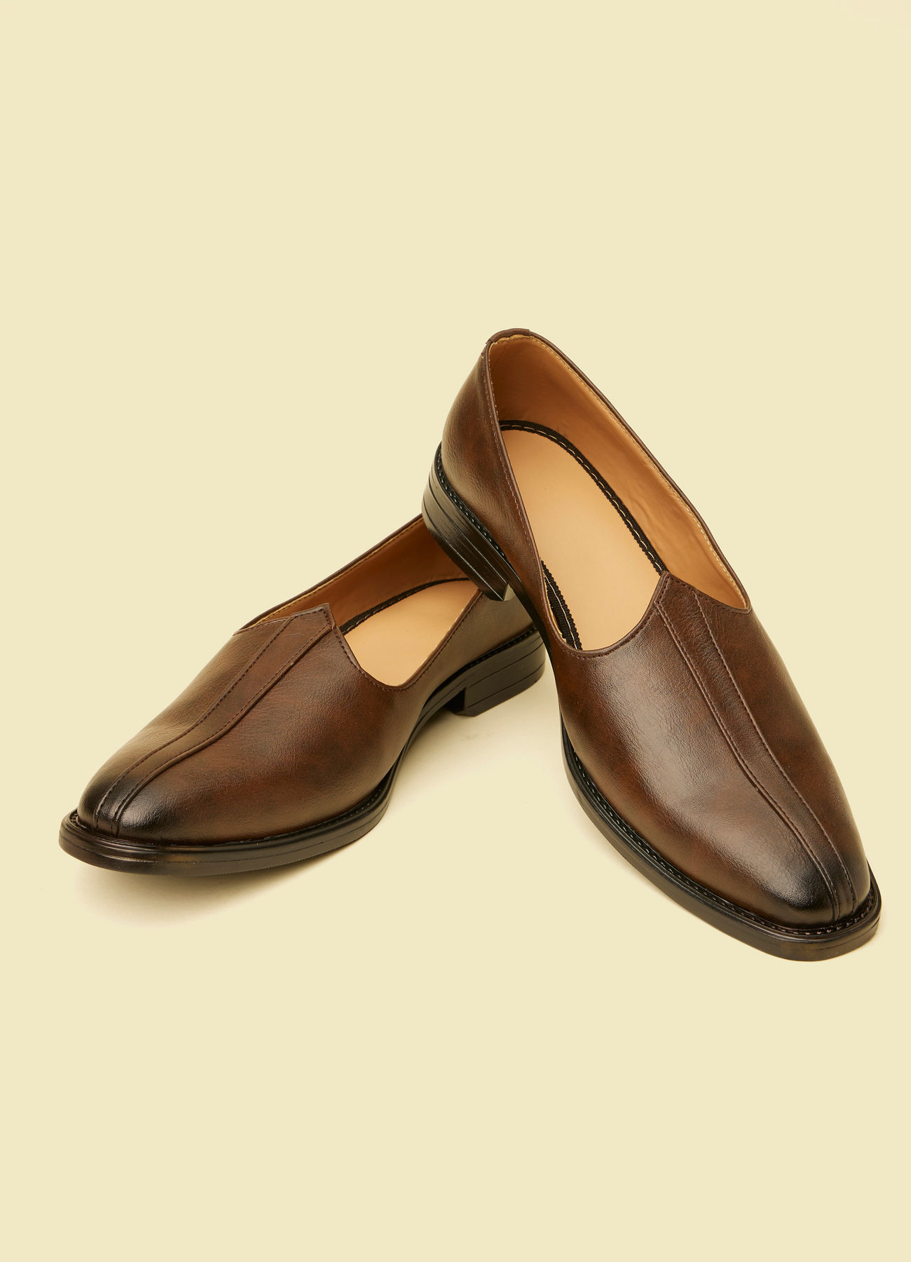 Twamev Men Brown Loafers Style Shoes