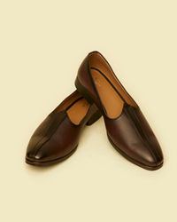 Twamev Men Wine Faux Leather Jooti