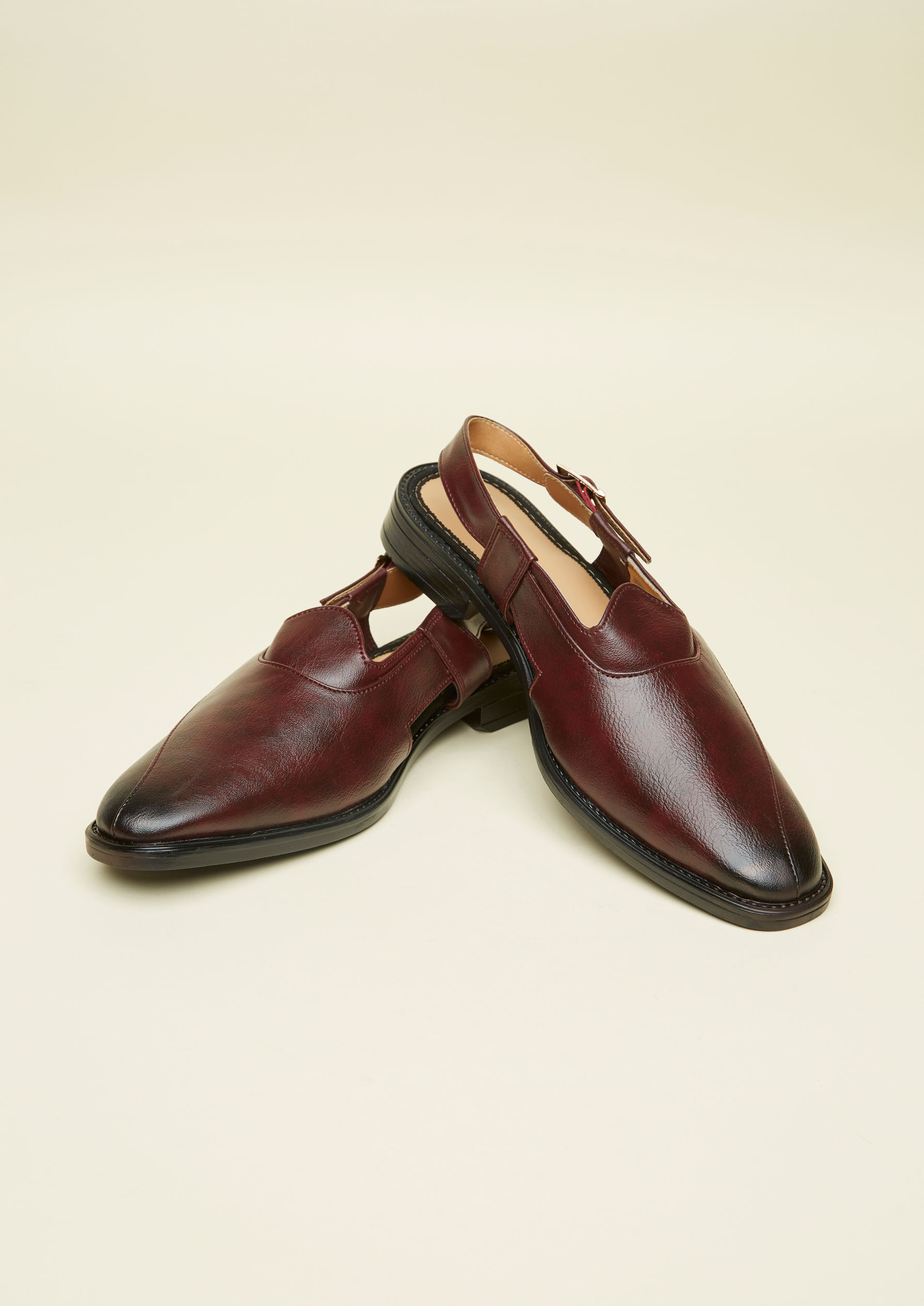 Twamev Men Wine Panache Faux Leather Outfit