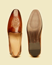 Twamev Men Elegant Brown Jutis for Celebrations