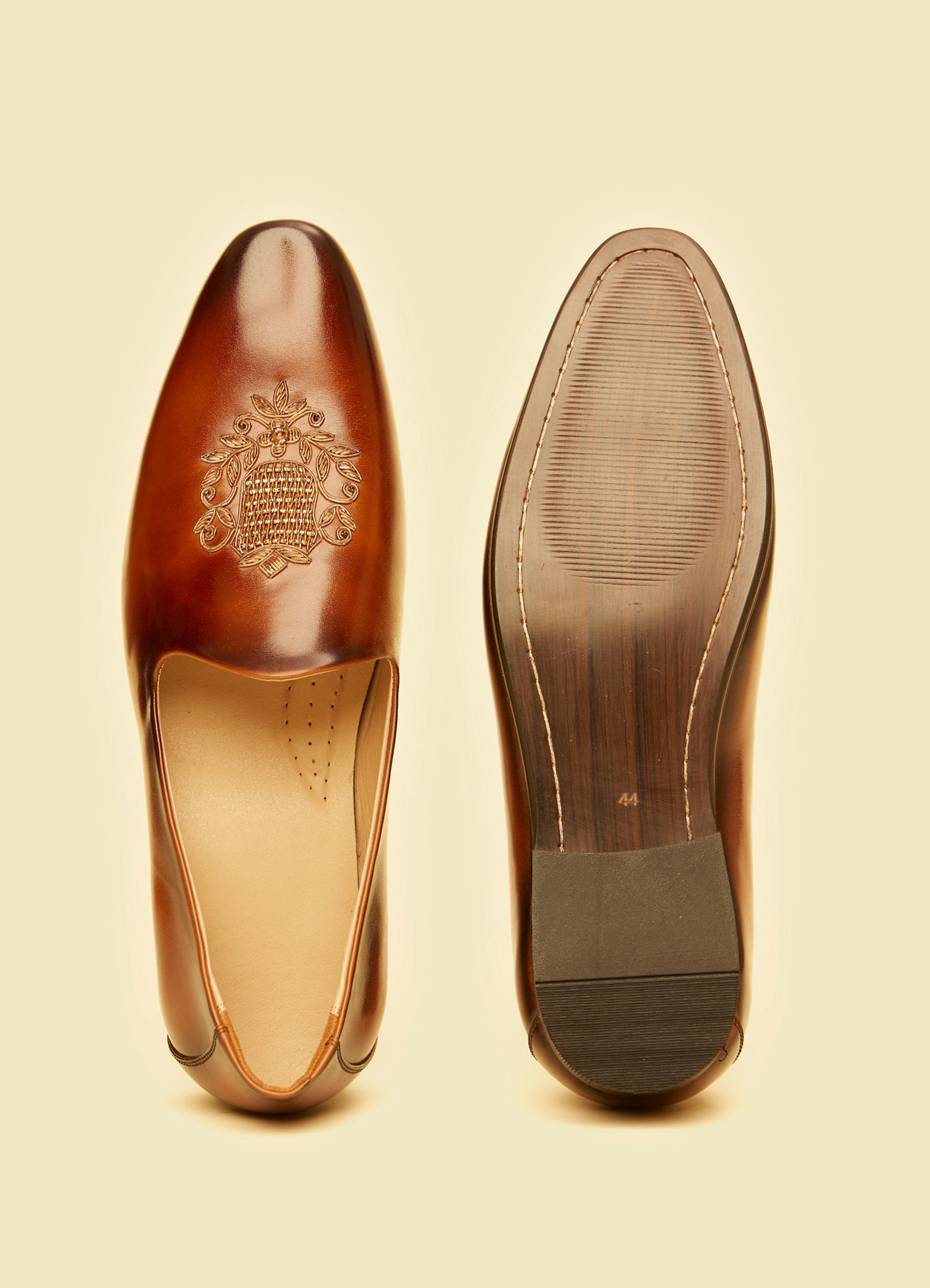 Twamev Men Elegant Brown Jutis for Celebrations