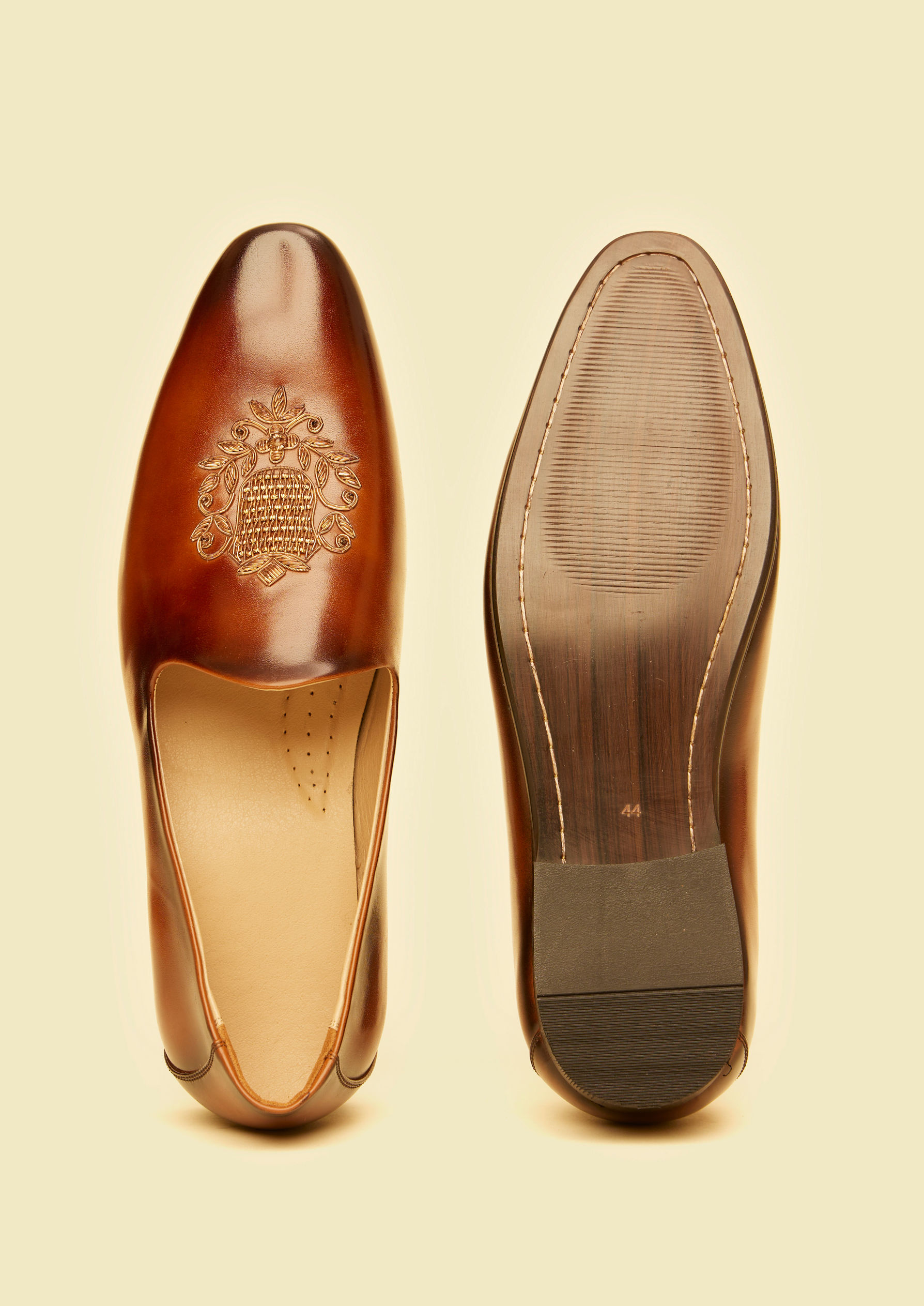 Twamev Men Elegant Brown Jutis for Celebrations