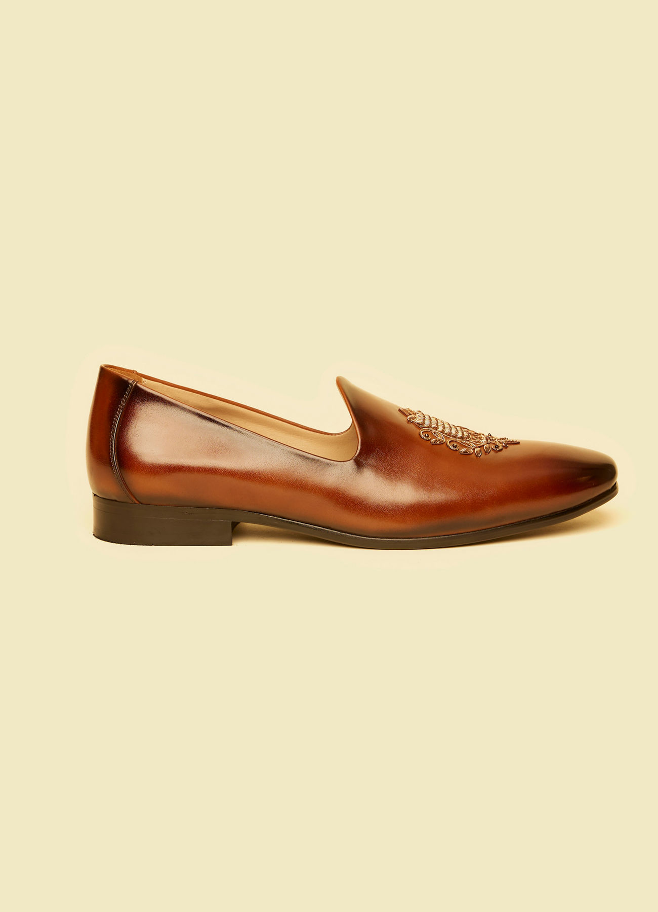 Twamev Men Elegant Brown Jutis for Celebrations