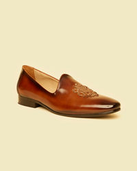 Twamev Men Elegant Brown Jutis for Celebrations