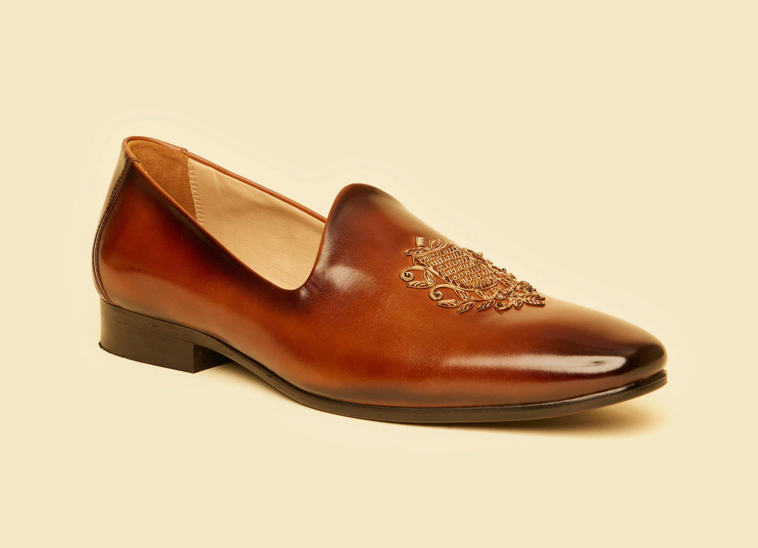 Twamev Men Elegant Brown Jutis for Celebrations