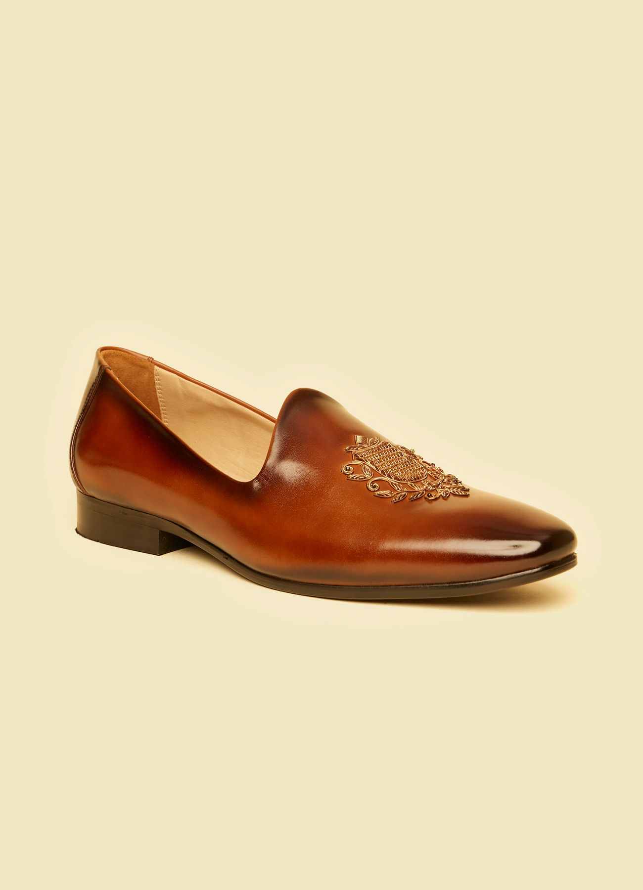 Twamev Men Elegant Brown Jutis for Celebrations