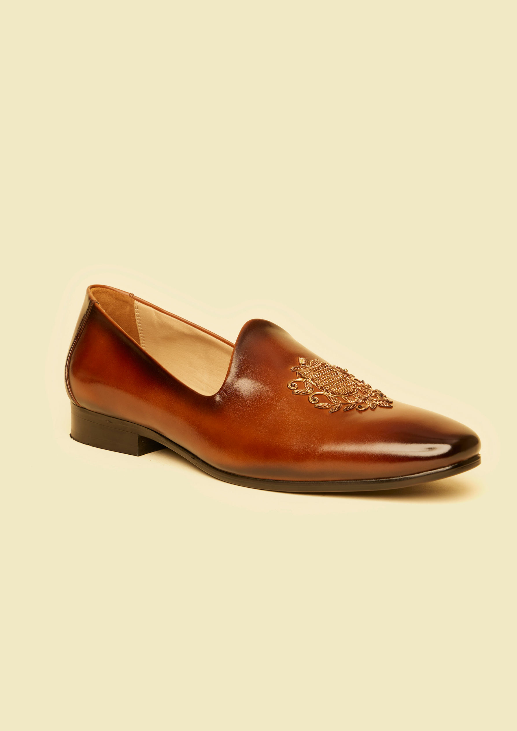 Twamev Men Elegant Brown Jutis for Celebrations