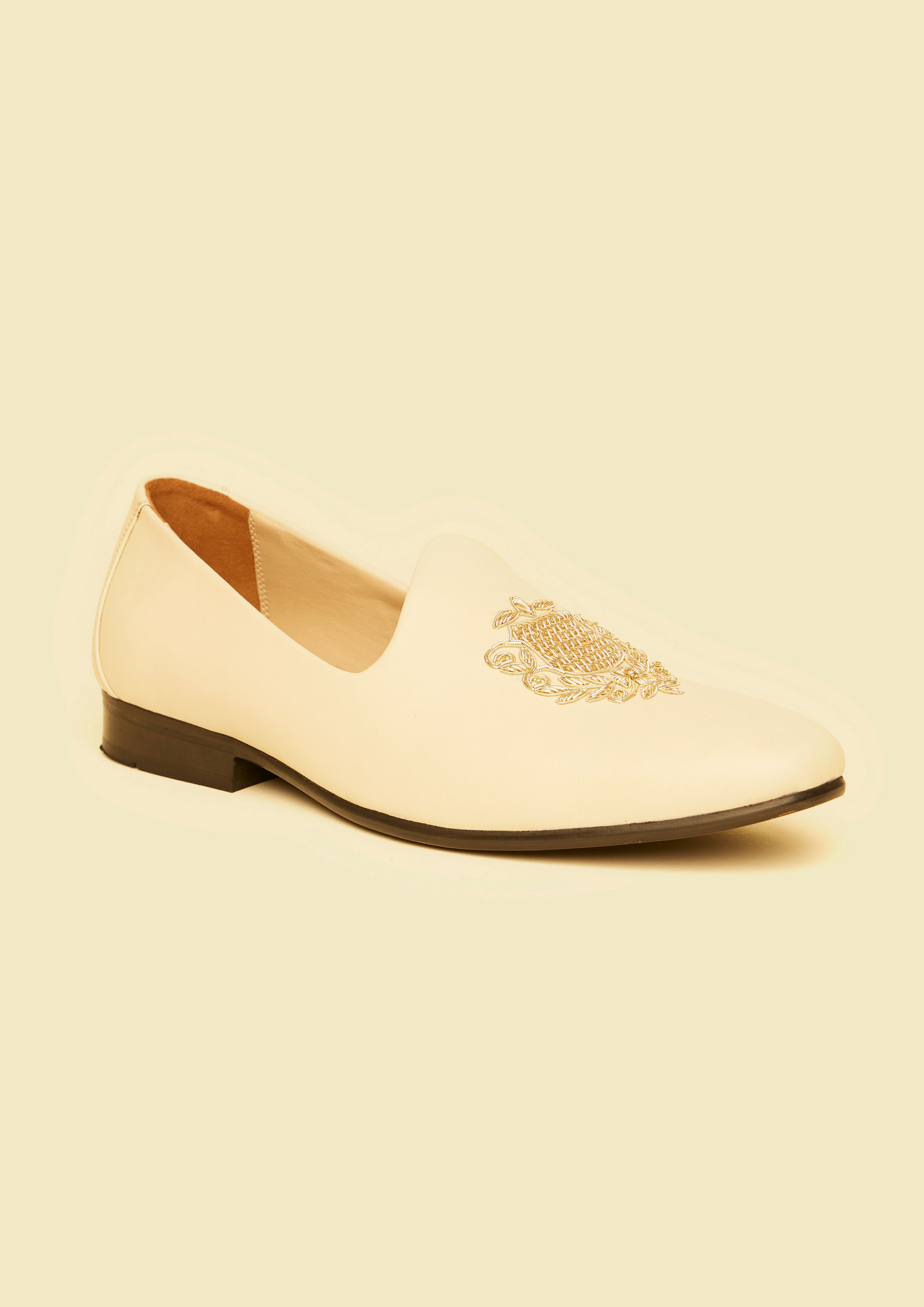 Twamev Men Elegant Beige Juti